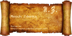 Mesch Zdenka névjegykártya